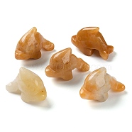 Natural Topaz Jade Carved Healing Dolphin Figurines, Reiki Energy Stone Display Decorations, 25~27x13x17~19mm(G-B062-01D)