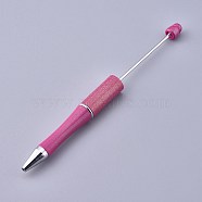 Plastic Beadable Pens, Shaft Black Ink Ballpoint Pen, for DIY Pen Decoration, Pale Violet Red, 144x12mm, The Middle Pole: 2mm(AJEW-L082-A01)