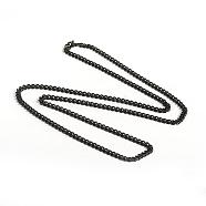 304 Stainless Steel Necklaces, Curb Chain Necklaces, with Lobster Claw Clasps, Faceted, Electrophoresis Black, 29.5 inch(74.9cm), 4.5mm(NJEW-D265-05B)