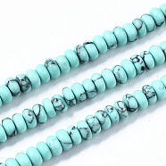 Synthetic Turquoise Beads Strands, Rondelle, 4~5x2mm, Hole: 0.8mm, about 155~160pcs/strand, 14.96~15.35 inch(38~39cm)(G-S366-120)