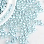 Imitation Pearl Acrylic Beads, No Hole, Round, Aqua, 5mm, about 5000pcs/bag(OACR-S011-5mm-Z12)