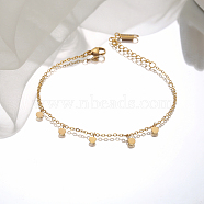 Stylish Stainless Steel Charm Chain Bracelet for Women, Perfect for Daily Wear, Golden(EA2794-1)