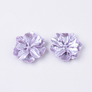 Resin Cabochons, Imitation Pearl Style, Flower, Lilac, 23~24x23~24x7mm(RESI-S364-46A)
