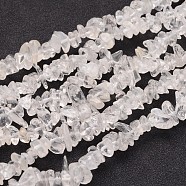 Natural Quartz Crystal Chips Beads Strands, Rock Crystal Beads, 5mm, Hole: 0.3mm(F019)