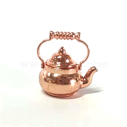 Alloy Miniature Teapot Ornaments, Micro Landscape Garden Dollhouse Accessories, Pretending Prop Decorations, Rose Gold, 31x29x22mm(BOTT-PW0001-161)