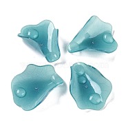 Lotus Leaf Bead Caps, for DIY Jewelry Making, Dark Turquoise, 29~31.5x21~22x9.5~11.5mm, Hole: 1.2mm(SACR-A008-05C)