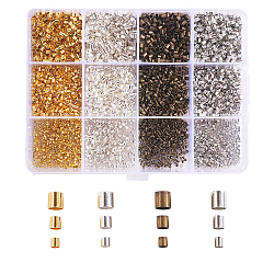 Brass Spacer Beads, Column, Mixed Color, 1.5~2x1.5~2.5mm, Hole: 1~2mm(KK-CJ0001-12)