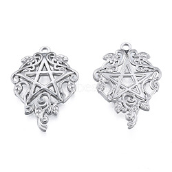 Non-Tarnish 201 Stainless Steel Pendants, Star, Stainless Steel Color, 35x24.5x3mm, Hole: 2mm(STAS-N098-170P)