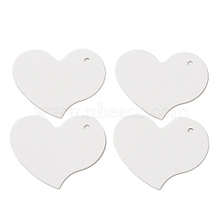 100Pcs Heart Shaped Paper Blank Price Tags, Jewelry Hang Tags, White, 3.8x4.55x0.05cm, Hole: 3mm(CDIS-P008-01B)