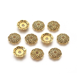 Tibetan Style Alloy Bead Caps, Lead Free and Cadmium Free, Antique Golden, 13x2.5mm, Hole: 2.5mm(GLF1434Y)