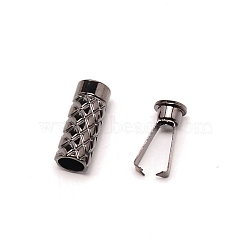 Zinc Alloy Cord Ends, End Caps, Column, Gunmetal, 19x7.5mm, Inner Diameter: 5.5mm(FIND-WH0091-68B)