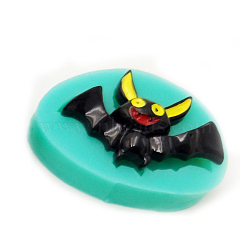 DIY Bat Food Grade Silicone Molds, Fondant Molds, for Chocolate, Candy, UV Resin & Epoxy Resin Halloween Ornament Making, Random Single Color or Random Mixed Color, 29x39x11.5mm, Inner Diameter: 20x32.5mm(DIY-G057-B04)