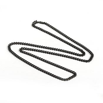 304 Stainless Steel Necklaces, Curb Chain Necklaces, with Lobster Claw Clasps, Faceted, Electrophoresis Black, 29.5 inch(74.9cm), 4.5mm