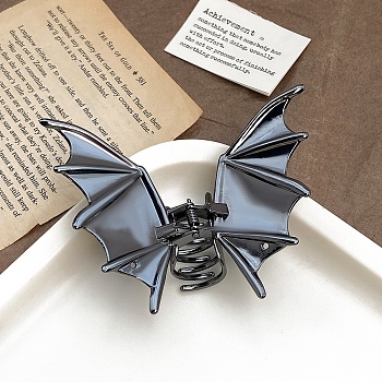 Alloy Claw Hair Clips, Bat, Gunmetal, 101x83mm