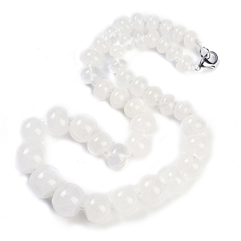 Natural Quartz Crystal Rondelle Graduated Beaded Necklaces for Women Men, 19.49 inch(49.5cm)