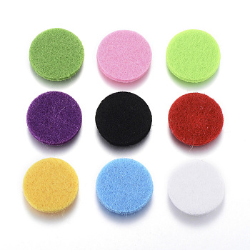 Fibre Perfume Pads, Essential Oils Diffuser Locket Pads, Flat Round, Mixed Color, 22x3mm