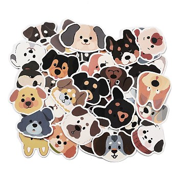 55Pcs Paper Stickers, for DIY Scrapbooking, Journal Decoration, Dog, Mixed Color, 40~50x51~68x0.1mm, about 55Pcs/Bag