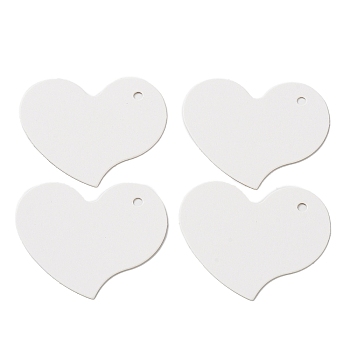 100Pcs Heart Shaped Paper Blank Price Tags, Jewelry Hang Tags, White, 3.8x4.55x0.05cm, Hole: 3mm