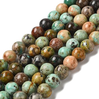 Natural Turquoise Beads Strands, Round, 8mm, Hole: 1.2mm, about 50pcs/strand, 15.75''(40cm)