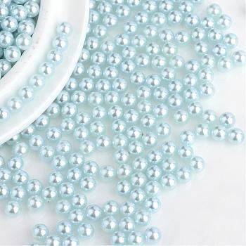 Imitation Pearl Acrylic Beads, No Hole, Round, Aqua, 5mm, about 5000pcs/bag