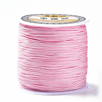 Nylon Thread, Chinese Knotting Cord, Pearl Pink, 0.8mm, about 109.36 yards(100m)/roll