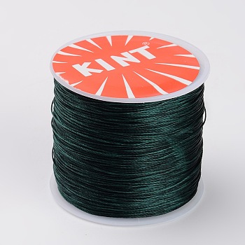 Round Waxed Polyester Cords, Dark Green, 0.45mm, about 174.97 yards(160m)/roll