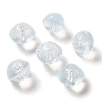 Transparent Glass Beads, Round, Light Blue, 15.5x12mm, Hole: 1.8mm
