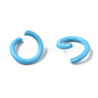 Spray Painted Iron Open Jump Rings(X-IFIN-T017-04B)-4