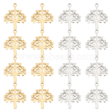 Golden & Stainless Steel Color Tree 304 Stainless Steel Pendants