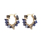 Natural Gemstone Chips Braided Hoop Earrings(EJEW-JE04940)-3