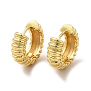 Rack Plating Brass Tube Hoop Earrings for Women, Lead Free & Cadmium Free, Real 18K Gold Plated, 18x16x6.5mm, Pin: 0.8mm(EJEW-G342-08G)