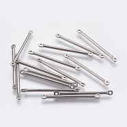 304 Stainless Steel Links, Strip, Stainless Steel Color, 30x2x1mm, Hole: 1.2mm(X-STAS-G174-26P)