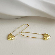 Brass Hoop Earrings, Heart, Golden, 45x10mm(PW23031072972)