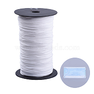 Flat Nylon Elastic Band for Mouth Cover Ear Loop, Mouth Cover Elastic Cord, DIY Disposable Mouth Cover Material, with Spool, White, 2.5~3mm, about 246.06~262.46 yards(225~240m)/roll, 2rolls/500g(OCOR-Q053-01)