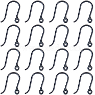 200Pcs Plastic Earring Hooks, Ear Wire, with Horizontal Loop, Black, 11x9x0.6mm, Hole: 0.9mm(KY-SC0001-81A)