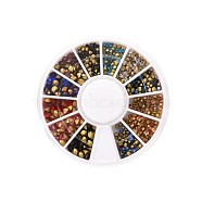 Pointed Back Glass  Rhinestones, For Nail Art Decoration Accessories, Diamond Shape, Mixed Color, 2mm, 3mm(MRMJ-K001-18)