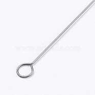 Iron Beading Needle, with Hook and Hole, For Buddha 3-Hole Guru Beads, Bead Threader, Platinum, 17.2x0.09cm, Hole: 4mm(X-IFIN-P036-02C)