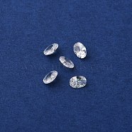 Oval-Shaped Cubic Zirconia Cabochons, Faceted & Point Back, Clear, 3x4x2mm(ZIRC-TAC0004-01A)