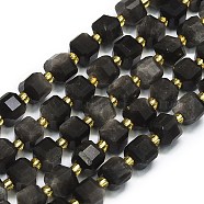 Natural Sliver Obsidian Beads Strands, Faceted, Cube, 6.5~7.5x6.5~7.5x6.5~7.5mm, Hole: 1.2mm, about 43~44pcs/strand, 15.35''~15.55''(39~39.5cm)(G-I376-D38-01)