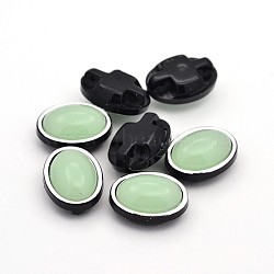 Sew on Taiwan Acrylic, Garment Accessories, Oval, Light Green, 11x9x6mm, Hole: 1mm(SA54-6x8-S18-H30)
