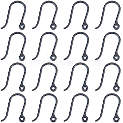 200Pcs Plastic Earring Hooks, Ear Wire, with Horizontal Loop, Black, 11x9x0.6mm, Hole: 0.9mm(KY-SC0001-81A)