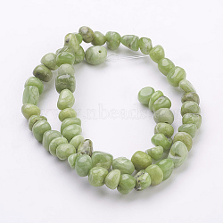 Natural Peridot Beads Strands, Olive, Size: about 6~7mm wide, 5~8mm long, 5~6mm thick, hole: 1mm, about 67pcs/strand, 16 inch(X-G-N165-13)