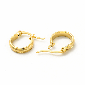201 Stainless Steel Hoop Earrings with 304 Stainless Steel Pin for Women, Golden, 29x32x2mm, Pin: 0.6x1mm