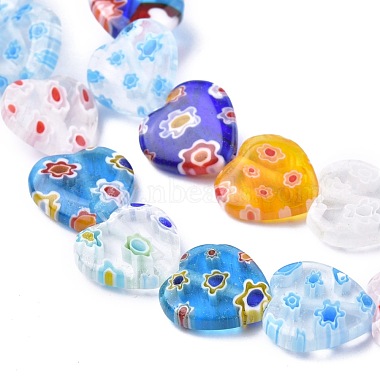Heart Handmade Millefiori Glass Beads Strands(LK-R004-68)-3