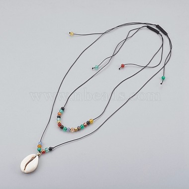 Cauris perles perles pendentifs colliers ensembles(NJEW-JN02299)-2