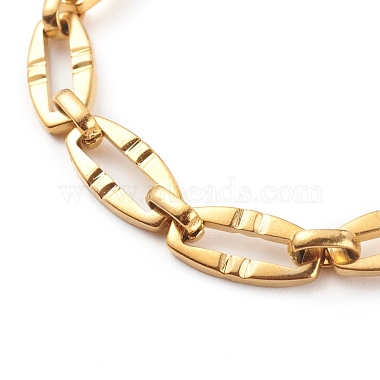304 Stainless Steel Oval Link Chain Bracelets(X-BJEW-JB06101-01)-2