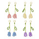 4 paire 4 boucles d'oreilles pendantes en forme de fleur de tulipe tressée en graines de couleurs(EJEW-TA00199)-1