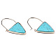 Synthetic Turquoise Triangle Dangle Hoop Earrings(G-S359-363F)-3