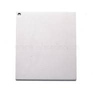 304 Stainless Steel Pendants, Stamping Blank Tag, Rectangle, Stainless Steel Color, 29x25x1mm, Hole: 1.2mm(STAS-F254-05B-P)