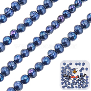 1 Strand Natural Cultured Freshwater Pearl Beads Strands, Dyed, Potato, Prussian Blue, 7~10x7~8mm, Hole: 0.6~0.7mm, about 50pcs/strand, 14.17 inch(36cm)(PEAR-BBC0001-20)